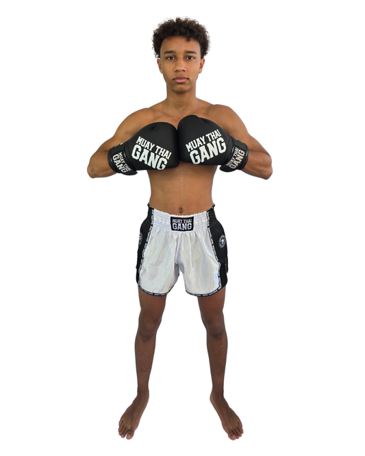 Muay Thai Gang Pro Gloves - Schwarz (Echtleder)