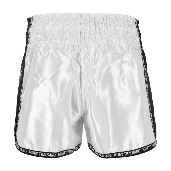 Muay Thai Gang Fight Shorts Weiß – Thaibox Shorts für Training & Kampf