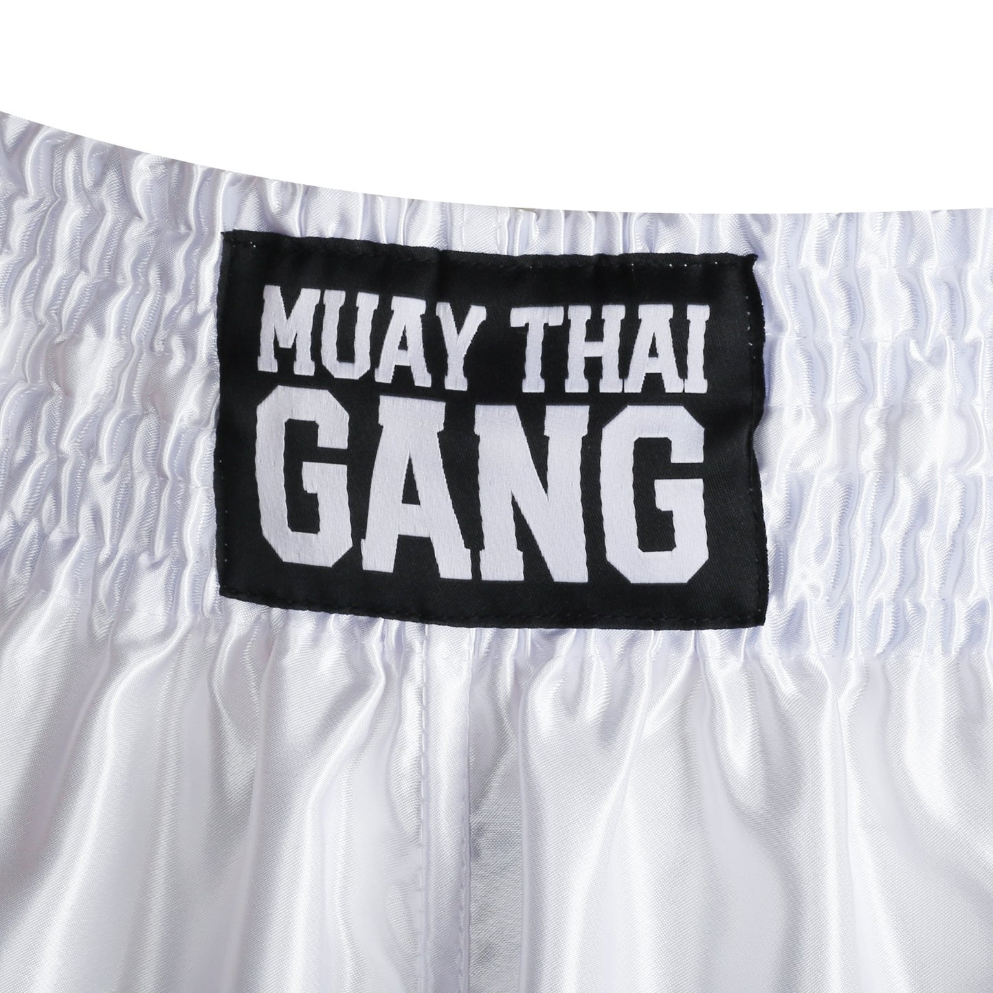 Muay Thai Gang Fight Shorts Weiß – Thaibox Shorts für Training & Kampf