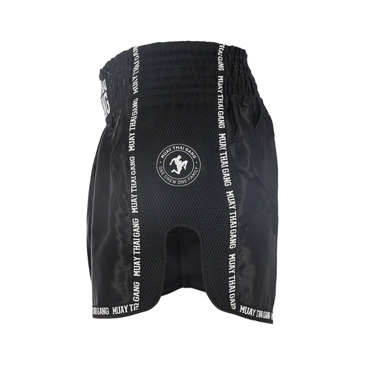 Muay Thai Gang Fight Shorts Schwarz – Thaibox Shorts für Training & Kampf