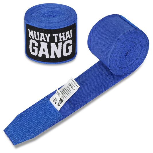 Muay Thai Gang Boxbandagen Blau – 4,5 m Handbandagen für Thaiboxen & Kampfsport