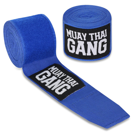 Muay Thai Gang Boxbandagen Blau – 4,5 m Handbandagen für Thaiboxen & Kampfsport